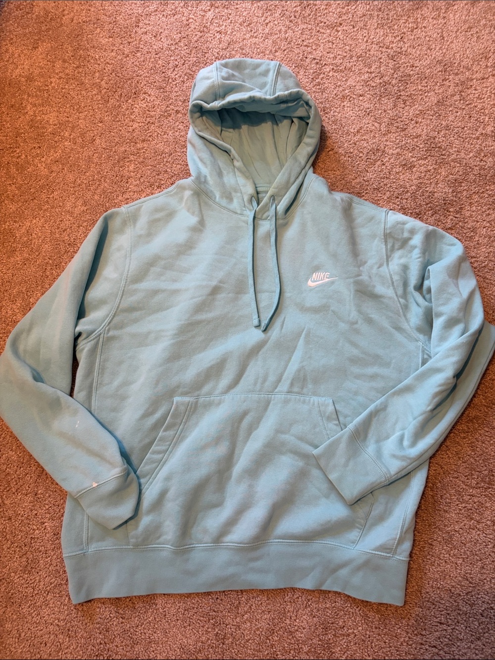 Nike Light Blue Pullover Hoodie with Front Pocket